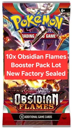 10x Pokemon Obsidian Flames Booster Pack New Factory Sealed Scarlet & Violet TCG - Image 1