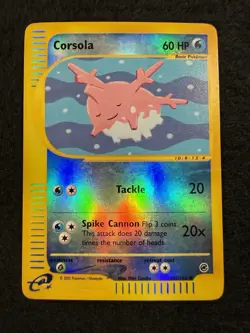 Pokemon Corsola Reverse Holo102/165 from Expedition in DMG condition ! - Image 1