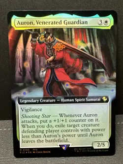 Auron, Venerated Guardian (Extended Art) Foil NM Final Fantasy Commander R 0130 - Image 1