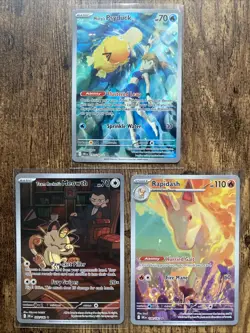 Pokemon Destined Rivals Card Lot with 3 IR Misty’s Psyduck, TR Meowth, Rapidash - Image 1