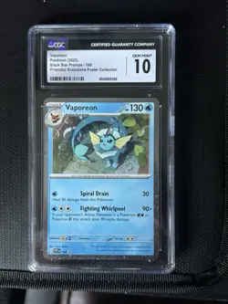 Pokemon Vaporeon 168 Black Star Promo Cosmos Holo Sv: Scarlet & Violet CGC 10 - Image 1