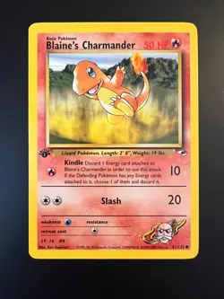 BLAINE'S CHARMANDER 61/132 GYM HEROES POKEMON 1ST EDITION NM - Image 1
