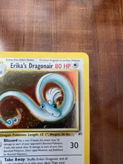 Pokemon Erika’s Dragonair Holo Rare Gym Heroes Unlimited 4/132 HP/Damaged - Image 4