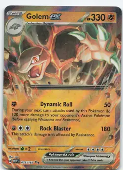 Golem ex - 076/165 Double Rare Holo SV: Scarlet & Violet 151 NM Pokemon - Image 1