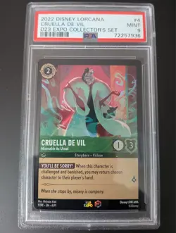 Disney Lorcana D23 CRUELLA DE VIL PSA 9 - Image 1