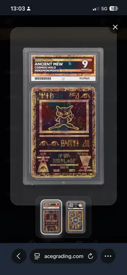 Ancient Mew 2000 Pokemon Movie Promo Cosmos Holo ACE 9 Graded Card - Image 1