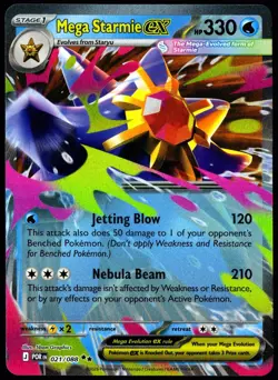 Pokemon TCG Mega Starmie ex 021/088 2026 Perfect Order Double Rare Card - NM - Image 1