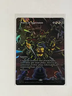 Waves of Aggression (Borderless) - Teenage Mutant Ninja Turtles- Foil - NM - Image 1