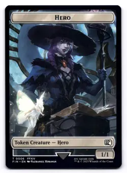Hero (0006) Wizard (0015) Double-Sided Token NM Final Fantasy MTG Regular - Image 1