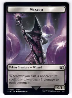 Hero (0006) Wizard (0015) Double-Sided Token NM Final Fantasy MTG Regular - Image 2