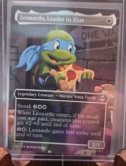Leonardo, Leader in Blue (Borderless) Teenage Mutant Ninja Turtles MTG Foil NM - Image 3