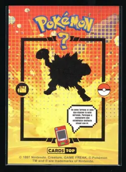 PRIMEAPE #057 - Card Tops Pokedex Database - Pokemon *GOLD HOLO FOIL DESIGN* - Image 2