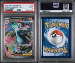 2025 POKEMON PFL EN-PHANTASMAL FLAMES ULTRA RARE #109 MEGA CHARIZARD X EX PSA 9 - Image 3