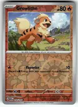 Growlithe 058/165 SV: Scarlet & Violet 151 Reverse Holo NM Pokemon Card TCG - Image 1