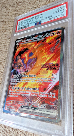 PSA 10 Team Rocket's Moltres ex 229/182 Pokemon Destined Rivals UPC Stamped 2025 - Image 4
