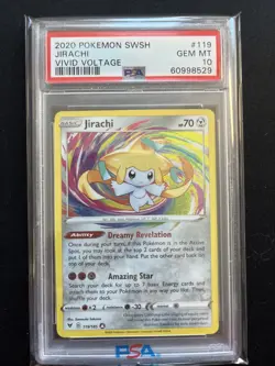 Jirachi - 119/185 - Amazing Rare - Vivid Voltage - Pokemon - PSA 10! - Image 1