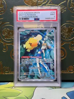Pokemon TCG PSA 9 Misty's Psyduck 193/182 Destined Rivals Illustration Rare - Image 1