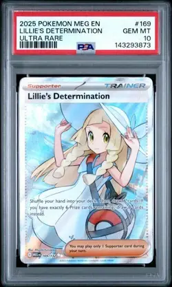 2025 POKEMON MEG EN-MEGA EVOLUTION ULTRA RARE #169 LILLIE'S DETERMINATION PSA 10 - Image 1