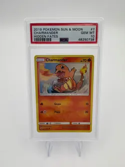 2019 Pokemon Sun & Moon Charmander Hidden Fates #7 PSA 10 GEM MINT - Image 1