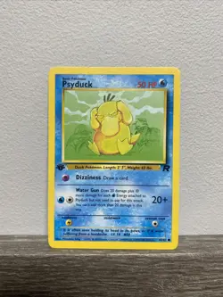 Pokemon Psyduck 65/82 1st Edition Team Rocket Common Light Play LP - Image 1