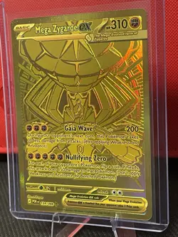 Pokemon Mega Zygarde EX 124/088 POR Gold Full Art Dragon Foil English CLEAN - Image 3