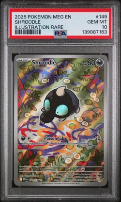 2025 POKEMON MEG EN-MEGA EVOLUTION ILLUSTRATION RARE #149 SHROODLE PSA 10 - Image 1