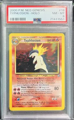 Pokemon Neo Genesis Typhlosion 17/111 Holo PSA 8 - Image 1