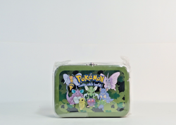 Vtg Pokemon "Gotta Catch 'Em All!" Metal Tin Box w/Charm Scyther, Butterfree - Image 1