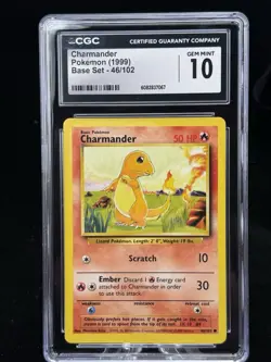 Charmander #46 Base Set 1999 Pokemon Game CGC 10 🔥 - Image 1