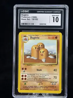 Dugtrio #19 Base Set 1999 Pokemon Game CGC 10 🪨 - Image 1