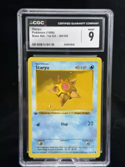 Staryu #65 1st Edition Base Set 1999 Pokemon Game CGC 9 💦 - Image 1