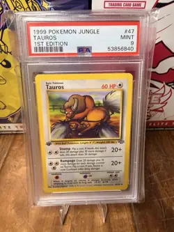 1999 POKEMON JUNGLE 1ST EDITION 47/64 TAUROS PSA 9 - Image 1