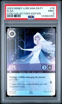 2023 Disney Lorcana En P1-Promo #19 Elsa D100 Collector'S Edition PSA 9 - Image 1