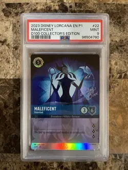 DISNEY LORCANA D100 COLLECTOR'S EDITION #22, MALEFICENT - UNINVITED PSA 9 - Image 1