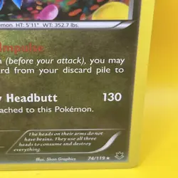 POKEMON CARD HYDREIGON ( 74/119 ) Panthom Forces Holofoil Rare 2014 - Image 5