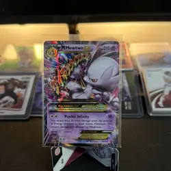 M Mewtwo EX Ultra Rare Holo 64/162 Breakthrough 210 HP Pokemon Card English - Image 1