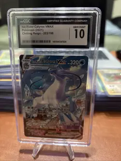 Pokemon TCG Ice Rider Calyrex VMAX Chilling Reign Card 203/198 CGC 10 - Image 1
