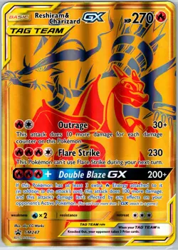 Reshiram & Charizard GX SM247 Jumbo Cards Holo LP - Image 1