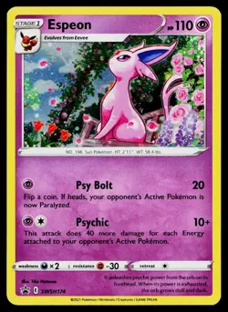 Espeon SWSH174 Cosmo Holo Holofoil Promo Sword & Shield Promo Pokemon Near Mint - Image 1