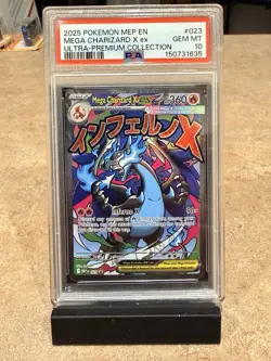 2025 Pokemon Mep En-Me Black Star Promo #023 Mega Charizard X Ex UPC PSA 10 - Image 1