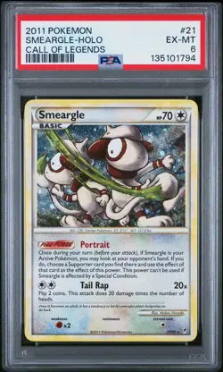 2011 POKEMON CALL OF LEGENDS #21 SMEARGLE-HOLO PSA 6 - Image 1