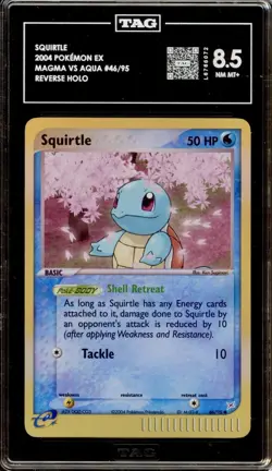 POP 1 Pokemon Squirtle EX Magma Vs Aqua Reverse Holo #46 TAG 8.5 - Image 3