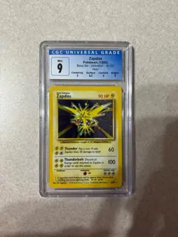 CGC 9 Blue Label Zapdos Unlimited Base Set Pokemon Holo 16/102 w/ Subgrades - Image 1
