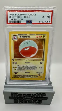 1999 Pokemon Jungle Electrode Holo Rare 1st Edition #2/64 PSA 6 - Image 1