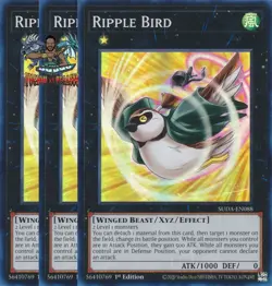 Yugioh! 3x Ripple Bird SUDA-EN088 Super Rare 1st Ed NM - Image 1