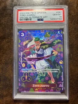 2024 ONE PIECE OP09-EMPERORS IN THE NEW WORLD #067 ZORO-JUUROU SP PSA 10 GEM MT - Image 1