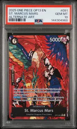 2025 One Piece English OP13-091 St Marcus Mars Alternate Art PSA 10 GEM MINT 💎 - Image 1