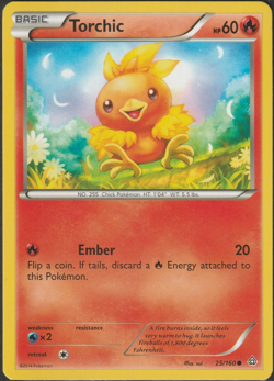 Torchic 25/160 - Common Pokemon XY Primal Clash Card - Image 1