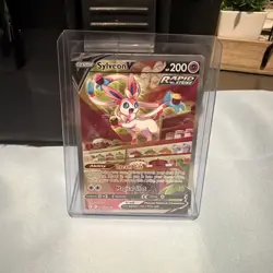 Pokemon Sylveon v Alt Art Holo Ultra Rare Card Evolving Skies 184/203 Nice Alt - Image 1