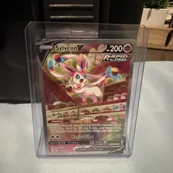 Pokemon Sylveon v Alt Art Holo Ultra Rare Card Evolving Skies 184/203 Nice Alt - Image 2